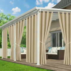 RichSets front view of six-panel patio curtain set showing full coverage benefit