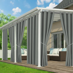 RichSets front view of six-panel patio curtains showing full coverage and style