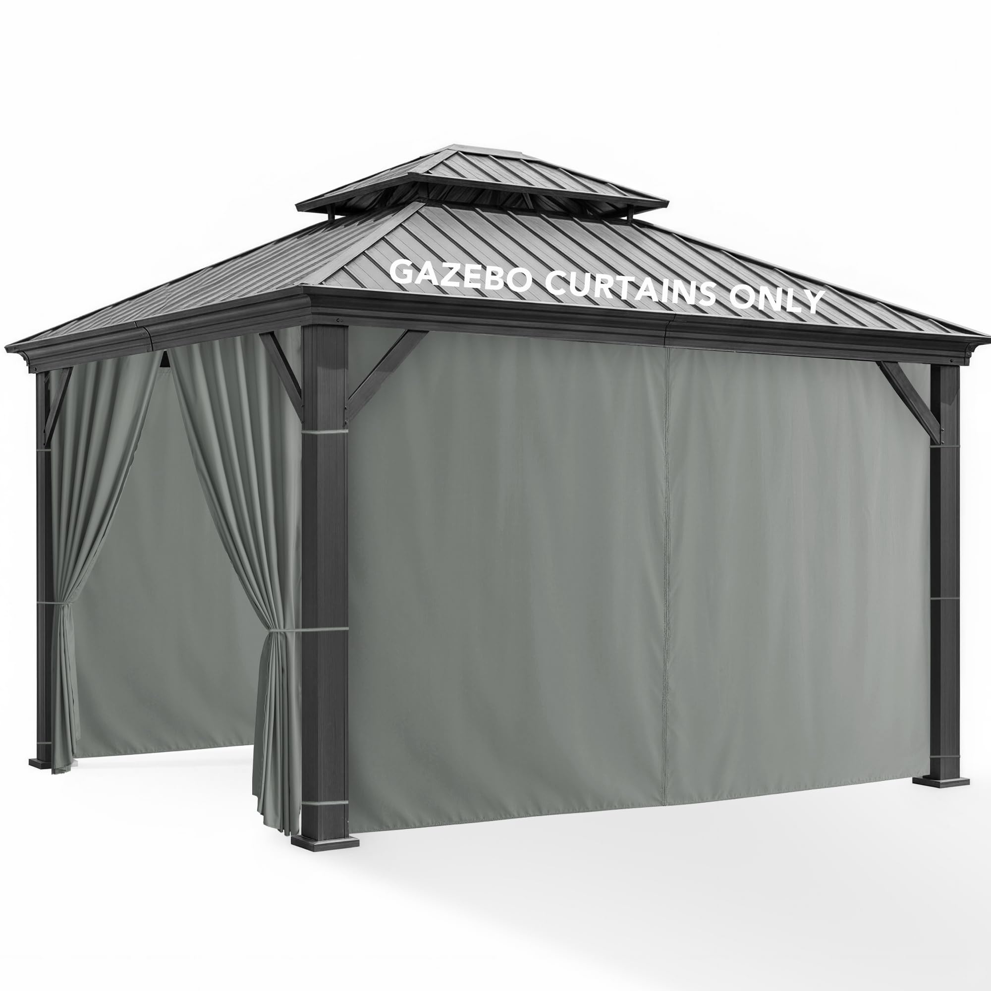 RichSets front view of four grey panels showing full coverage and privacy