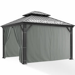 RichSets front view of four grey panels showing full coverage and privacy