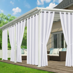 RichSets white panels front view showing six packaged drape panels and neutral styling benefit