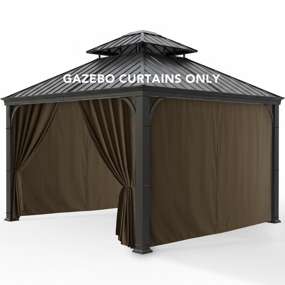 RichSets gazebo curtains front view showing full coverage and privacy benefit