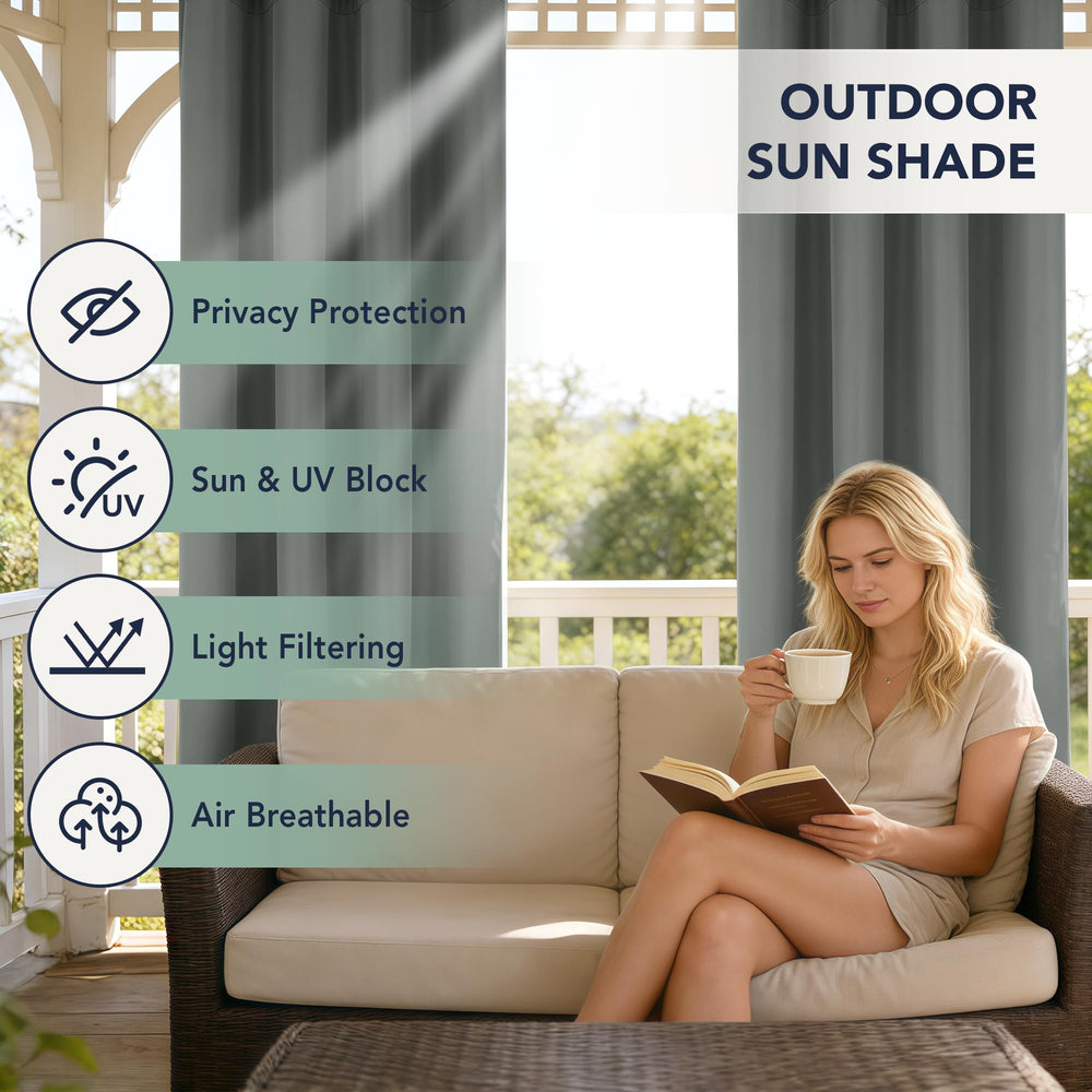 RichSets grommet detail showing rust-resistant metal and easy hanging benefit
