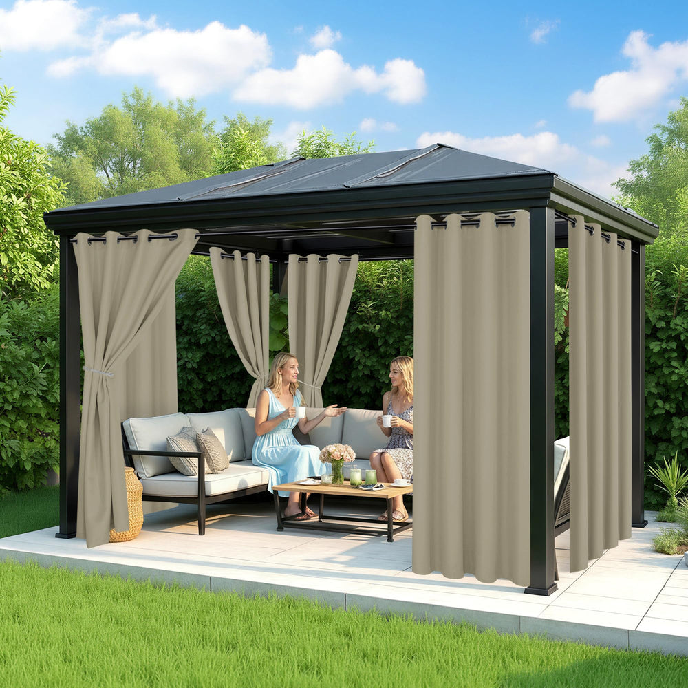 RichSets curtains installed on a pergola creating privacy and shade for patio