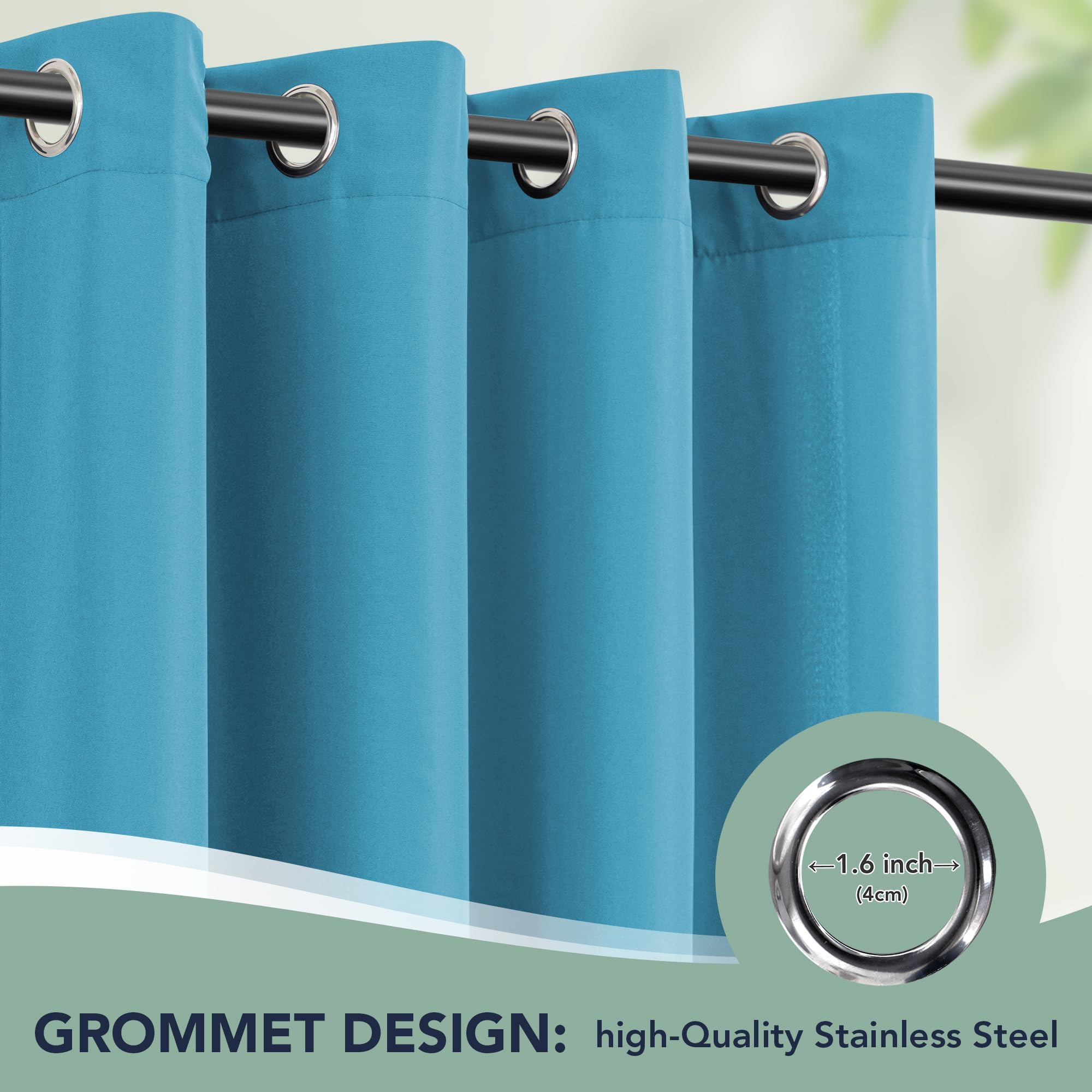 RichSets curtain beside chair showing scale and coverage for patios