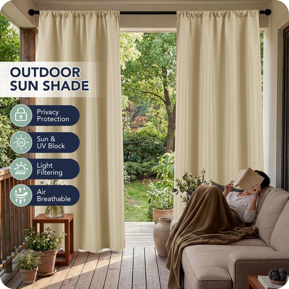 RichSets cortinas instaladas en pérgola ofreciendo sombra y ambiente cómodo