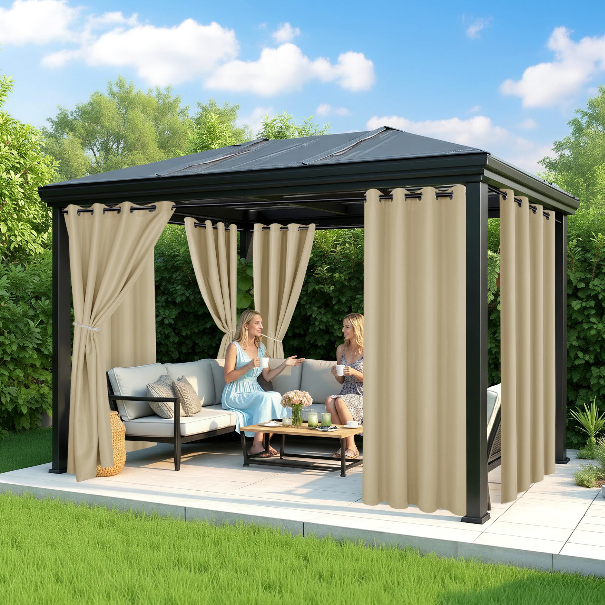 RichSets panel in use closed creating private shaded patio area and comfort benefit