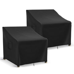 Richwon front view of two black chair covers protecting furniture, shows durability