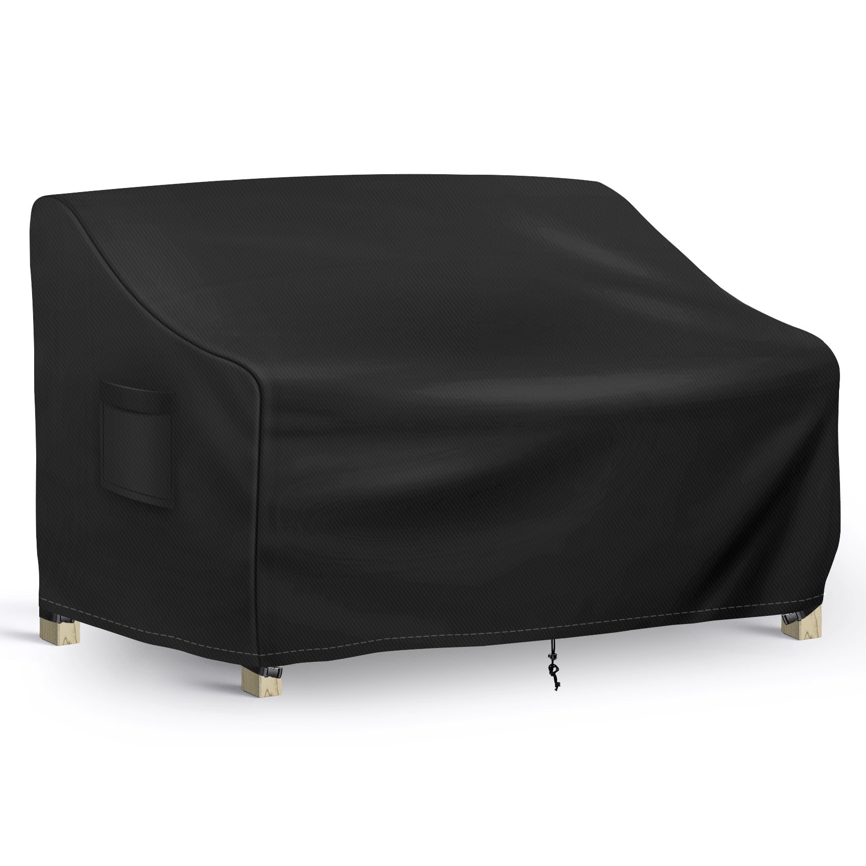 Richwon front view of covered sofa showing full protection and neat fit
