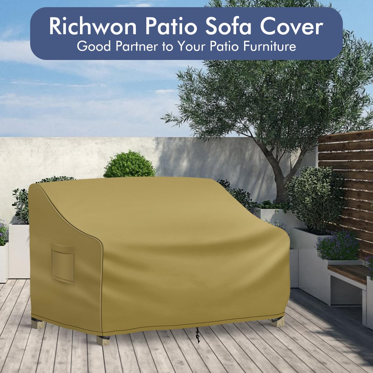 Richwon size comparison with loveseat to show fit and coverage benefit
