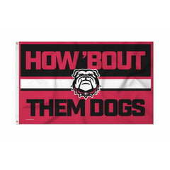 Rico Industries Georgia Bulldogs flag front view showing bold team branding and visibility