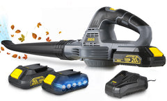 RIDA front view showing compact cordless blower and nozzle, ready to use
