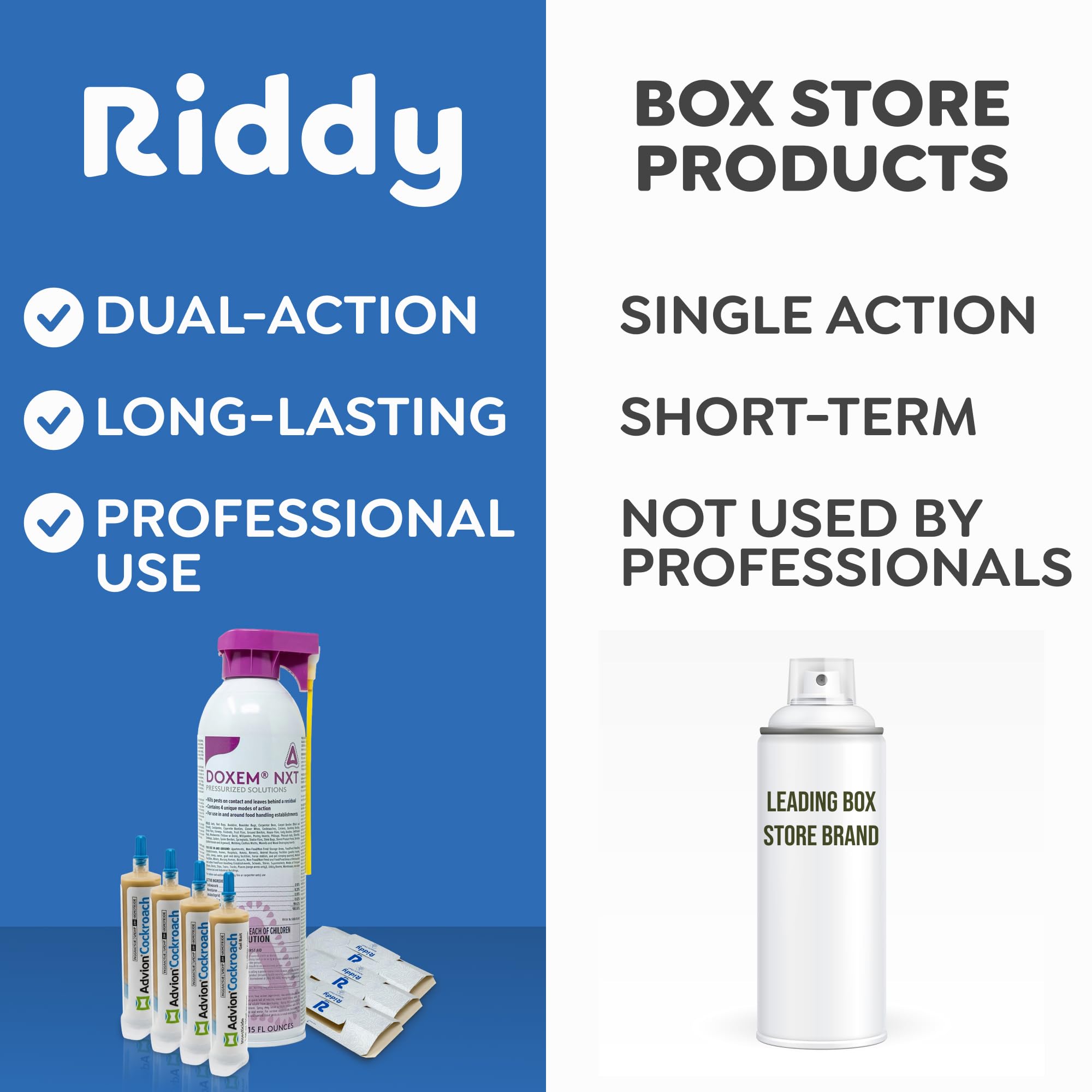 Riddy aerosol mist entering a void to treat larvae and hidden adults