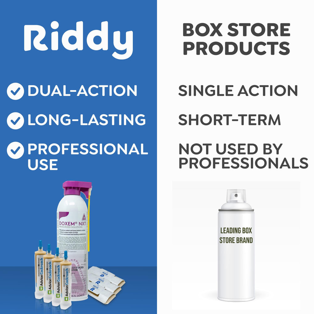 Riddy aerosol mist entering a void to treat larvae and hidden adults