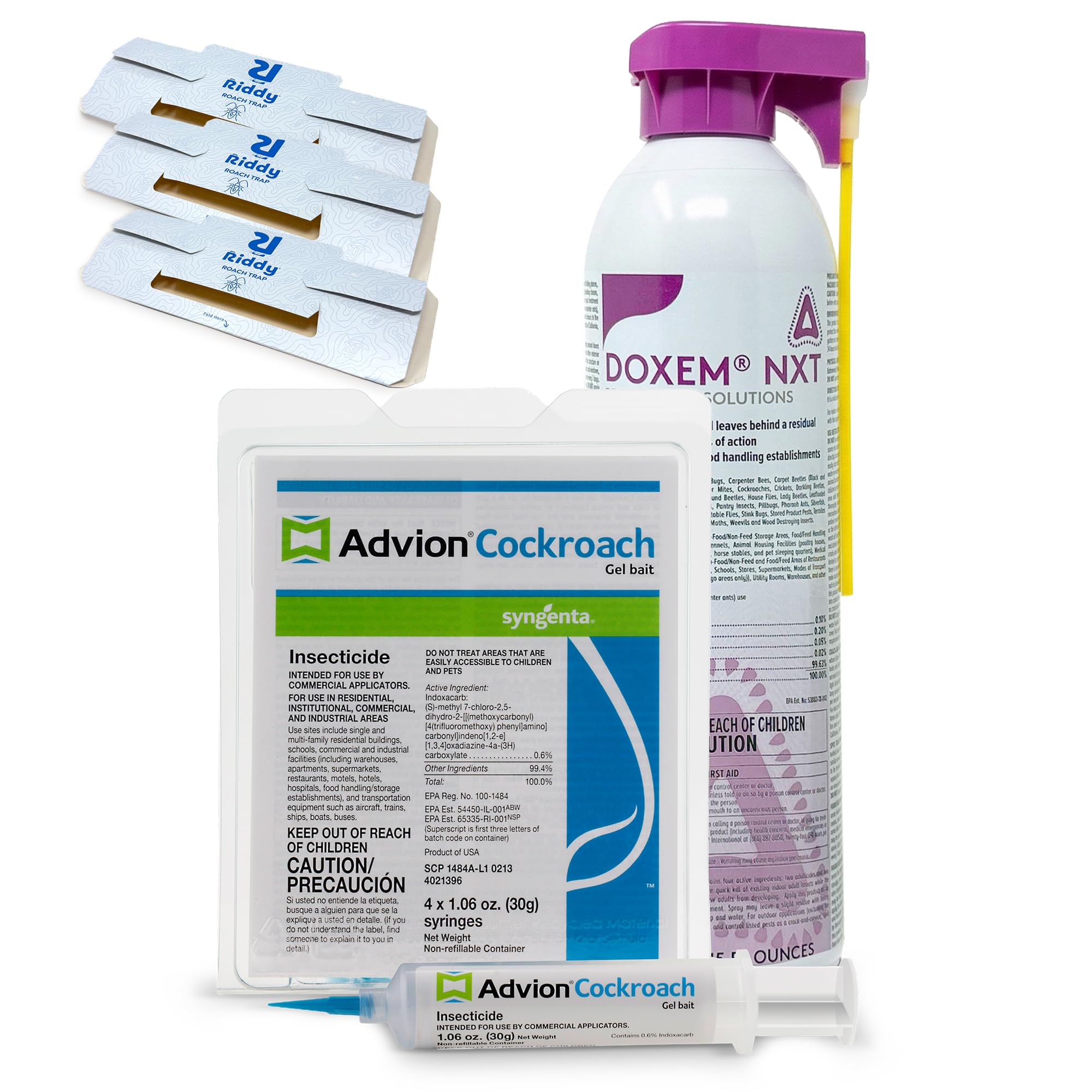 Riddy front packaging showing combo kit for complete cockroach control
