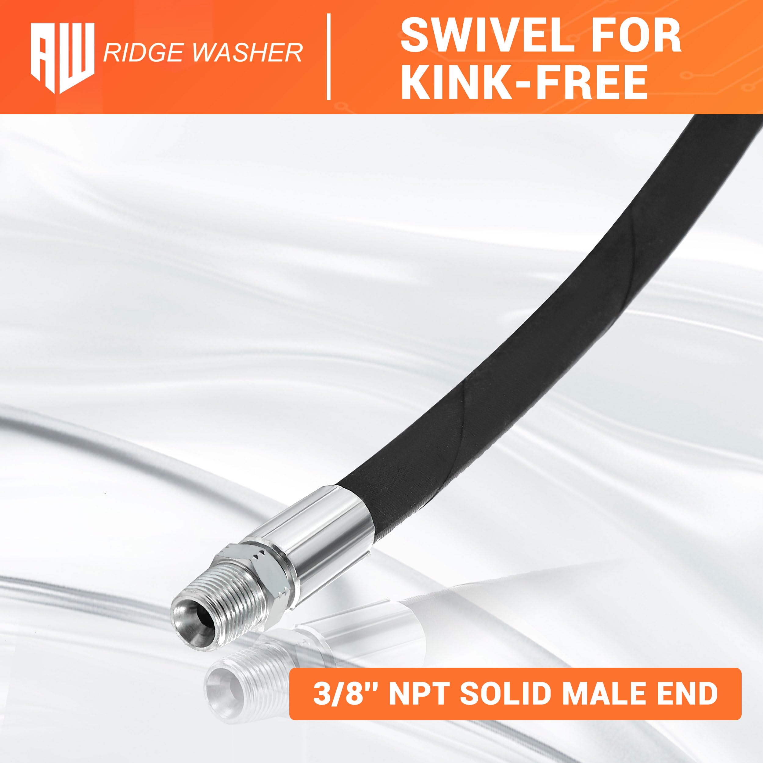 RIDGE WASHER included adapters displayed for quick-connect convenience