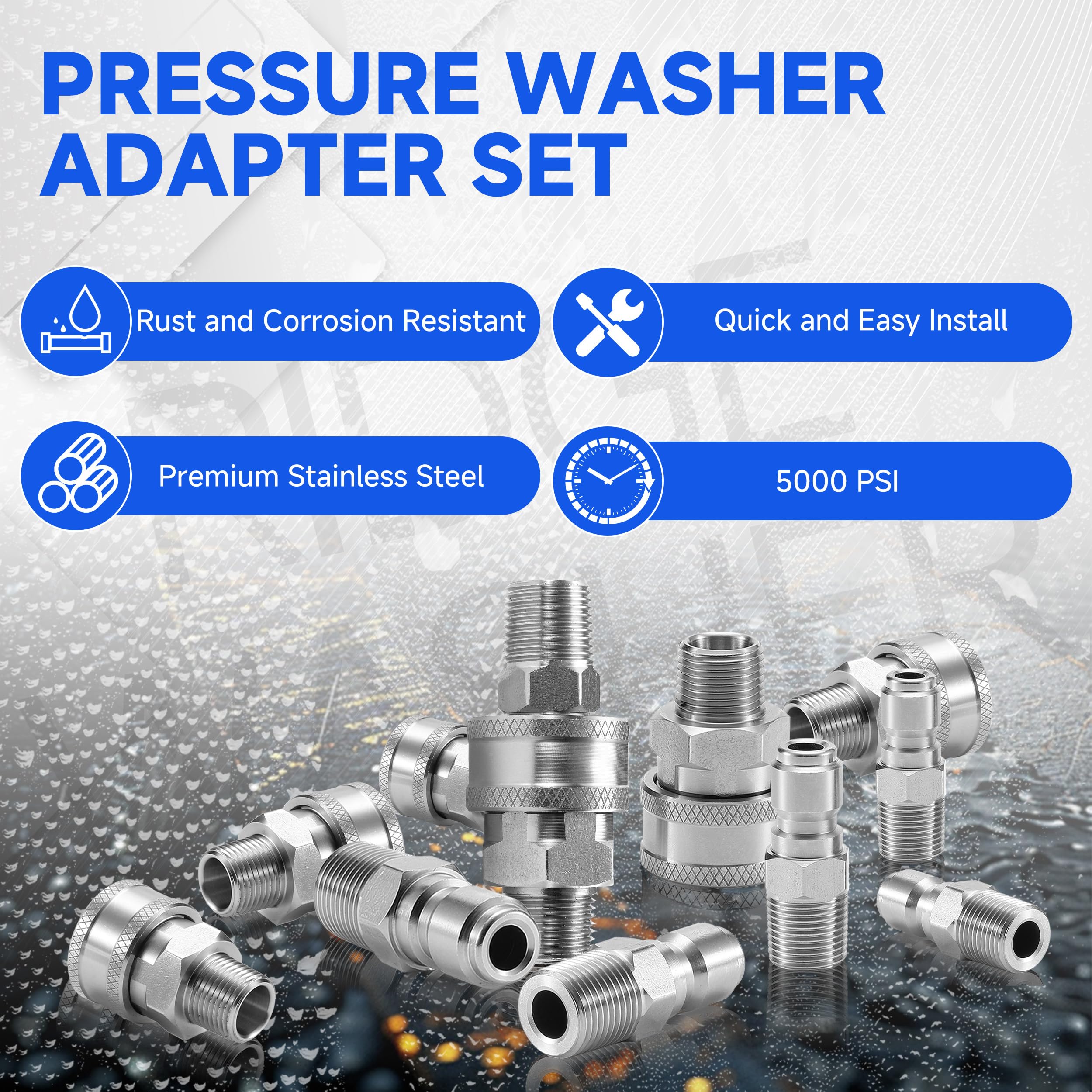 RIDGE WASHER adapter attached to pressure-wand showing fast connection benefit