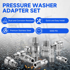 RIDGE WASHER adapter attached to pressure-wand showing fast connection benefit