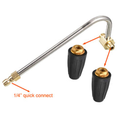 RIDGE WASHER attached to extension wand demonstrating easy quick-disconnect compatibility
