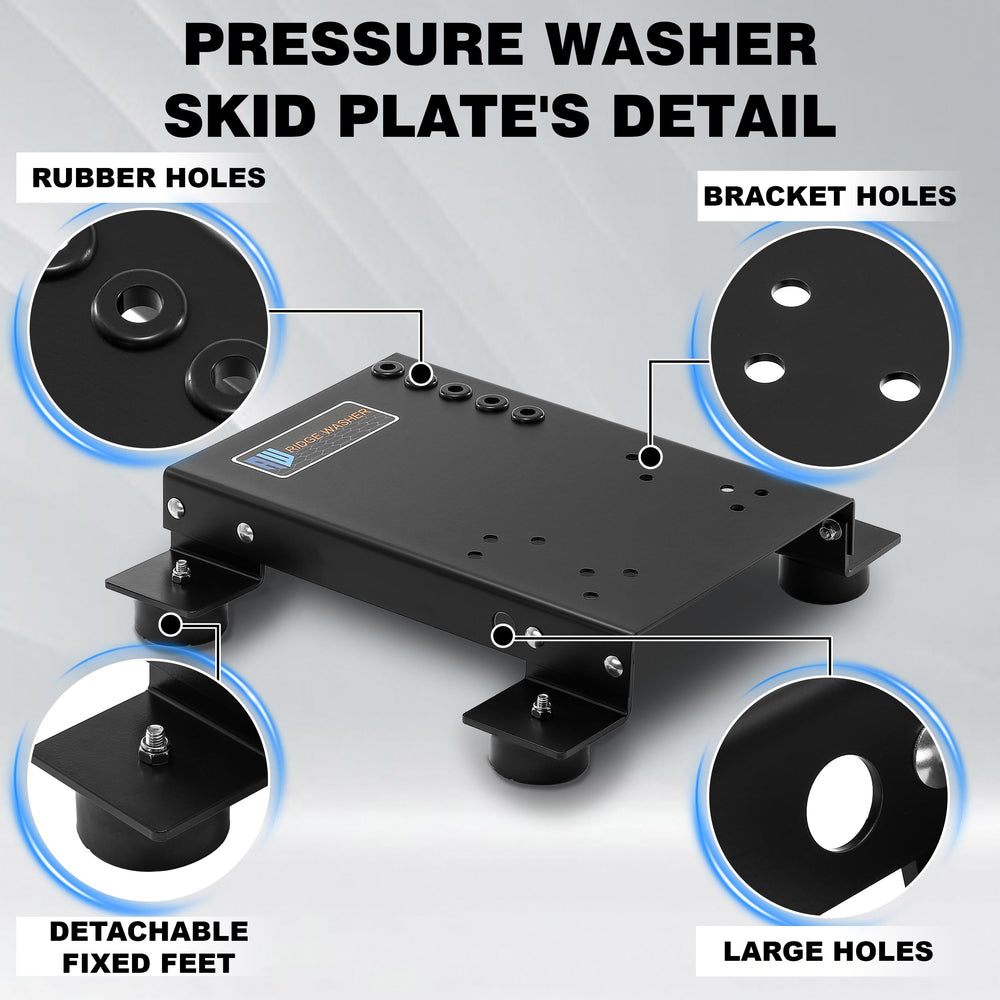 RIDGE WASHER close-up of bracket holes for secure bolt mounting