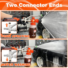 RIDGE WASHER dual connector valve detail, switch between foam and rinse