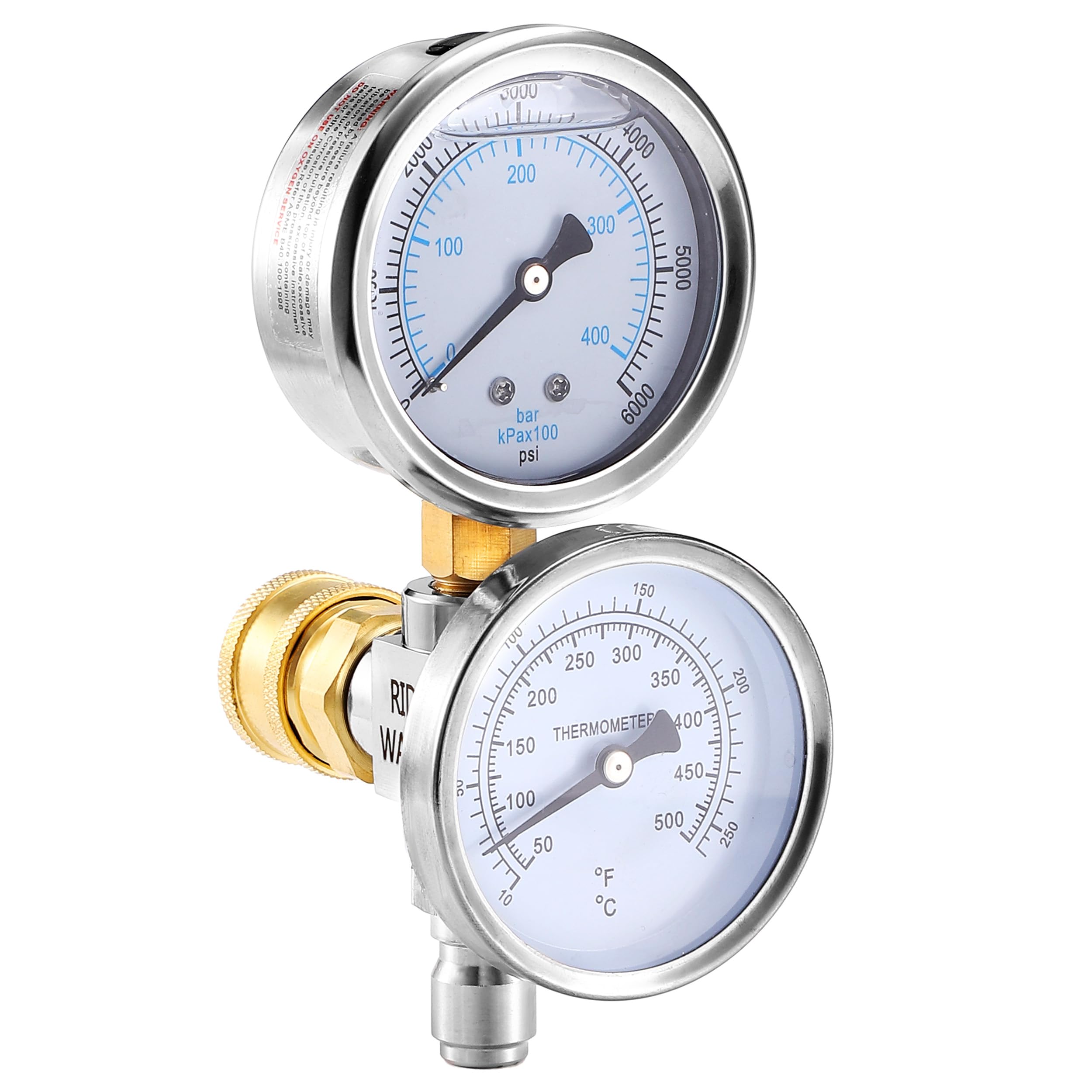 RIDGE WASHER front assembly showing dial and fittings for quick monitoring