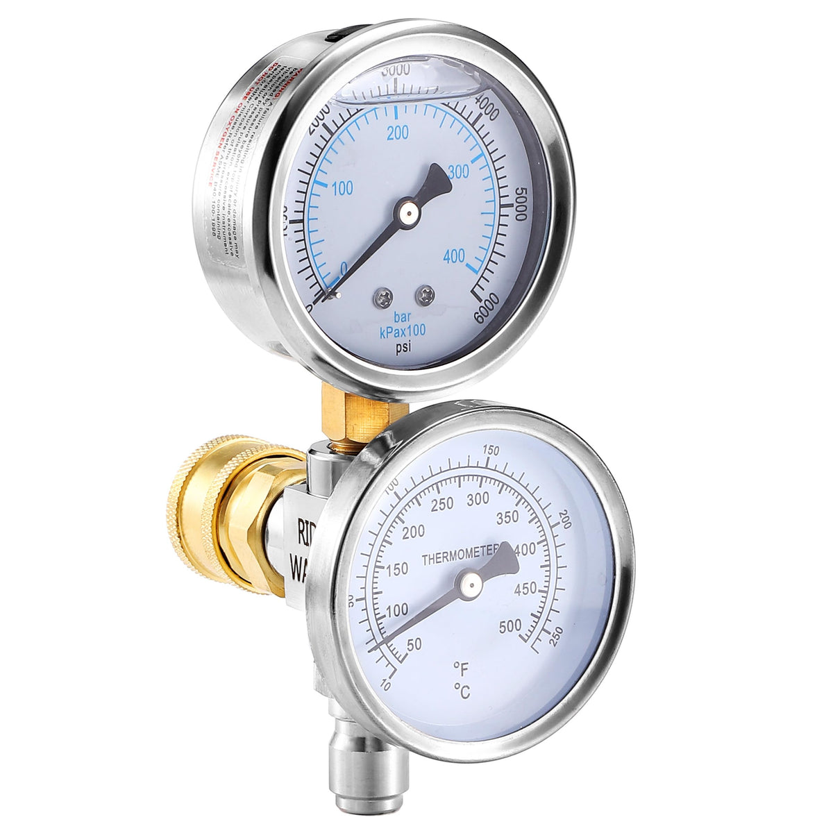 RIDGE WASHER front assembly showing dial and fittings for quick monitoring