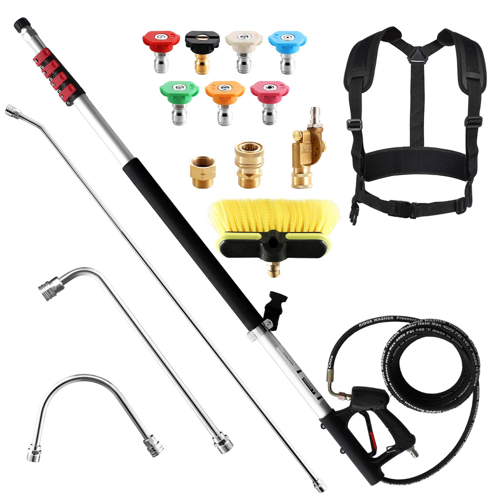 RIDGE WASHER front view of kit packaging showing contents and benefits