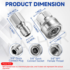 RIDGE WASHER full kit layout with all six male and six female adapters for spares
