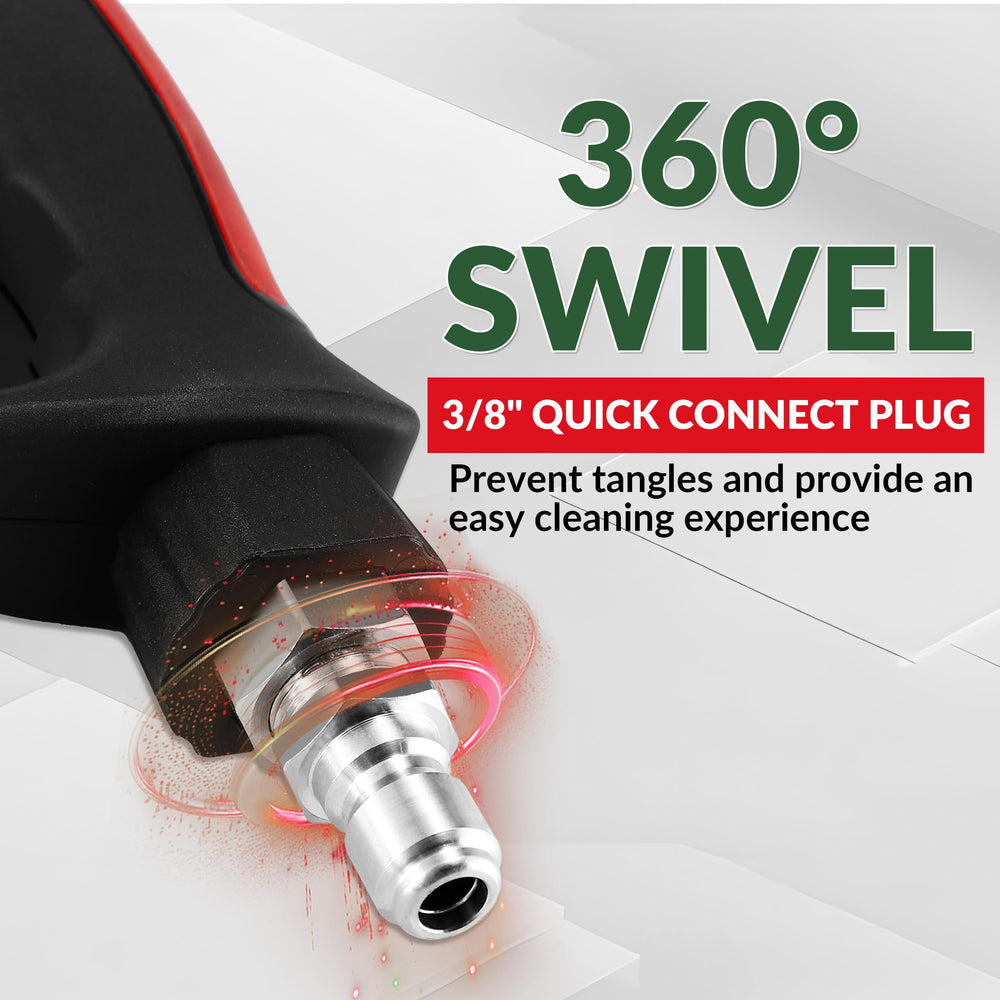 RIDGE WASHER handle and safety latch in use providing secure operation