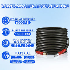 RIDGE WASHER coiled 50ft hose demonstrating compact storage advantage