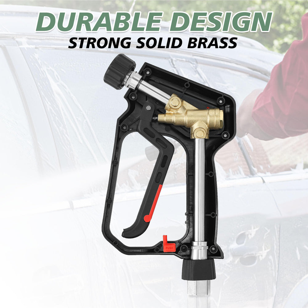RIDGE WASHER pressure washer gun in use washing a car showing effective cleaning