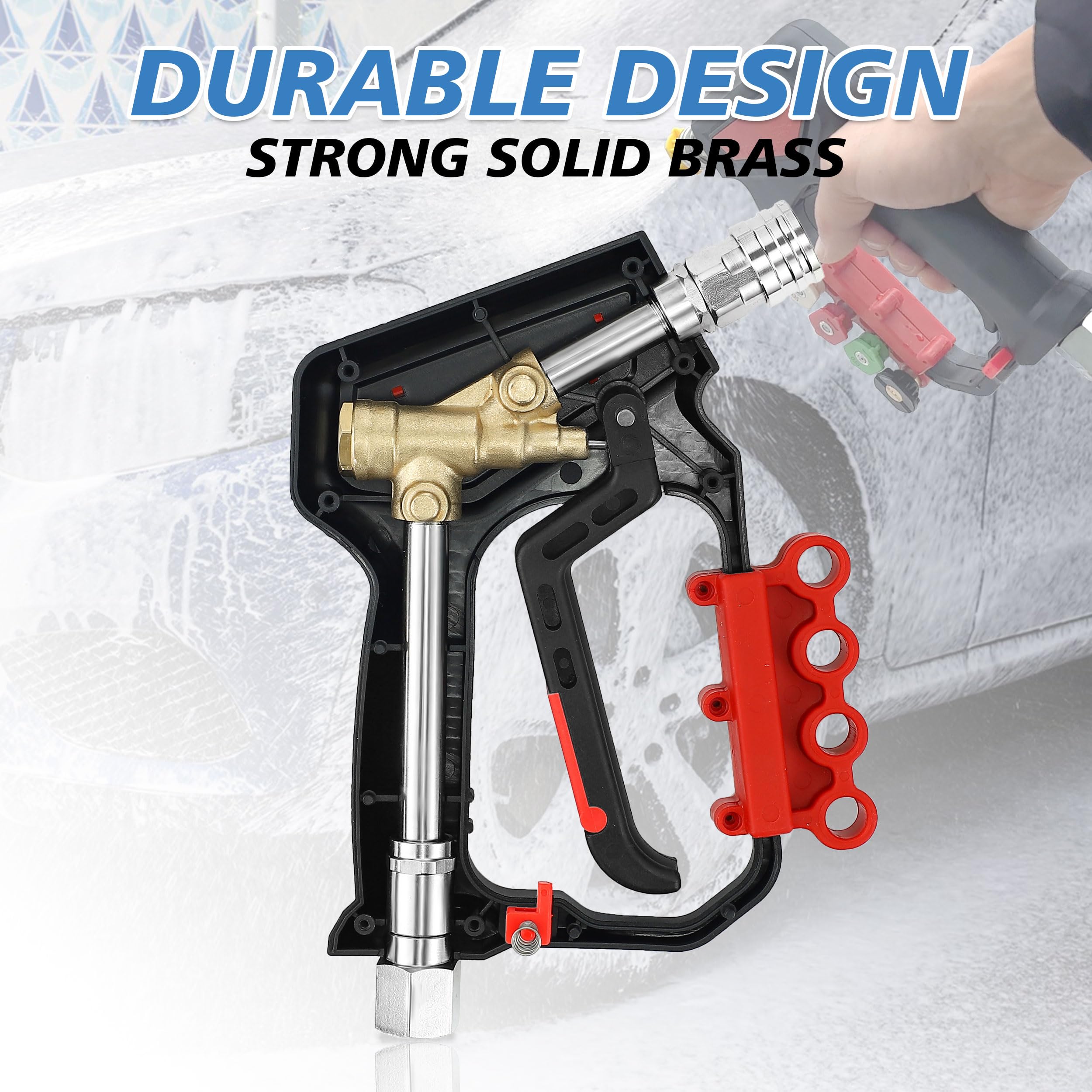 RIDGE WASHER in use on a car showing efficient cleaning and easy maneuvering
