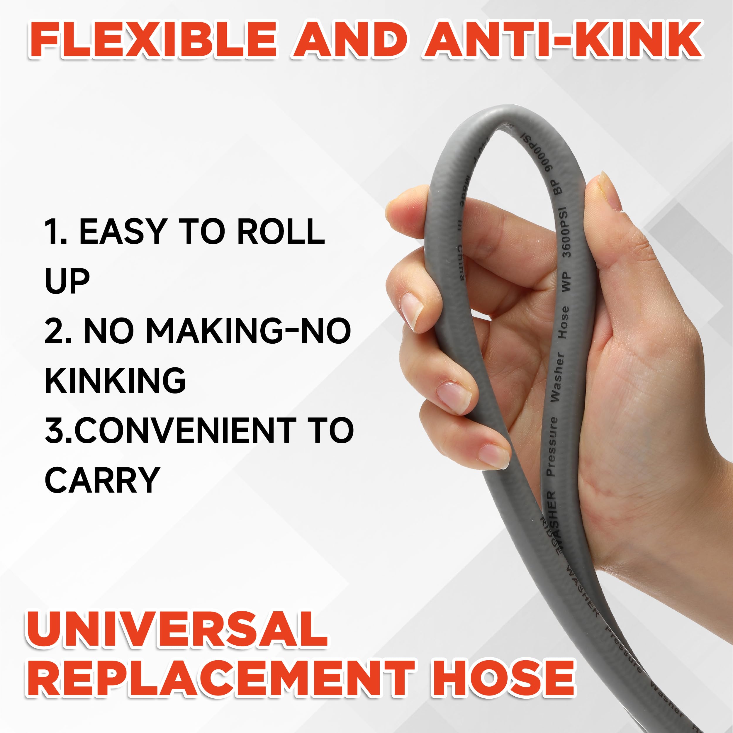 RIDGE WASHER pressure washer hose in use cleaning a car, efficient cleaning benefit