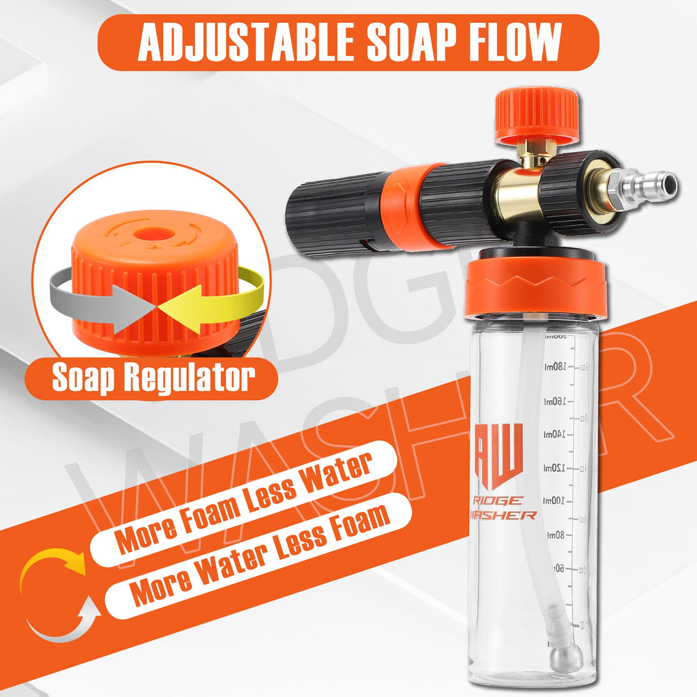 RIDGE WASHER foam cannon setup cleaning a driveway illustrating versatile outdoor use benefit