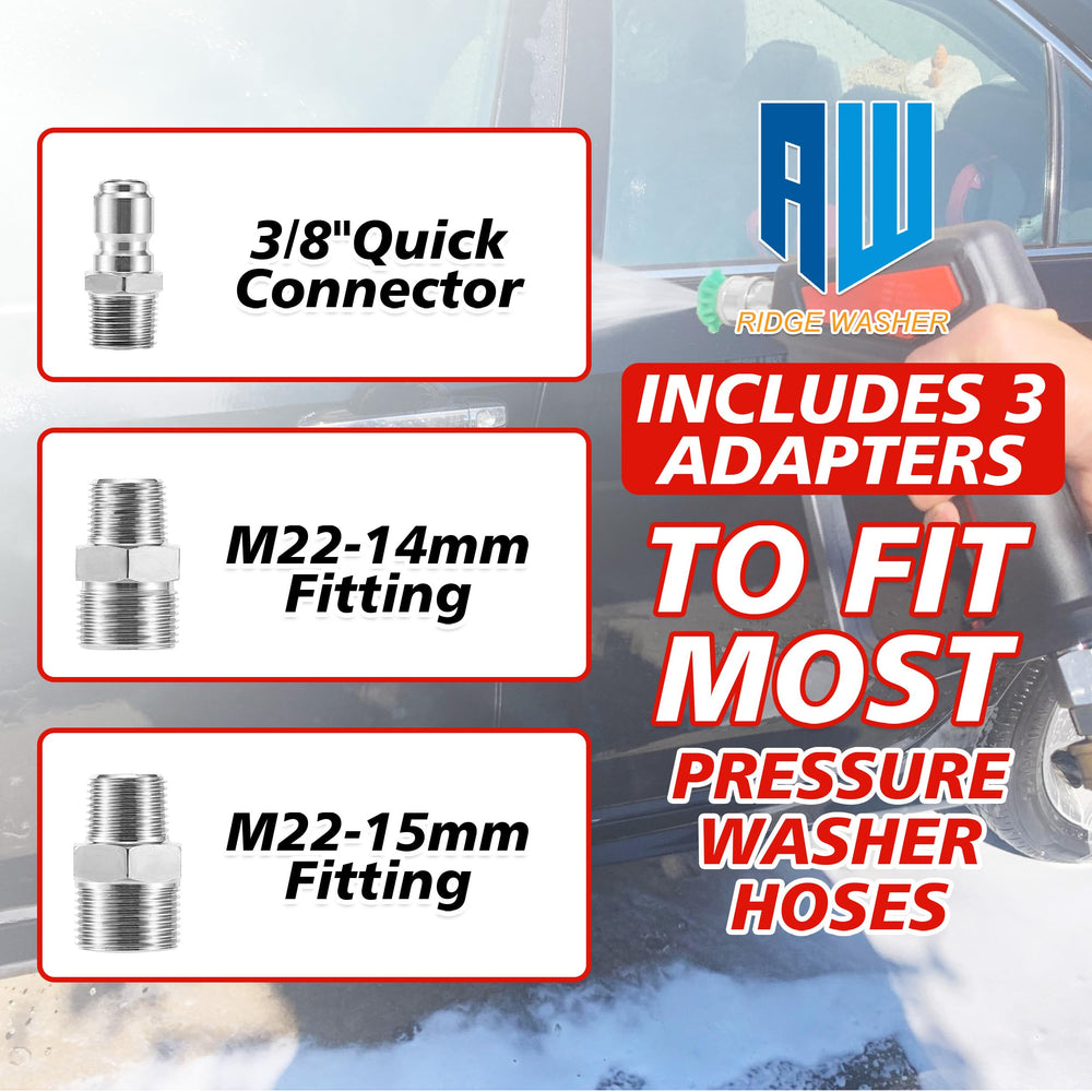RIDGE WASHER locking handle close-up providing safer, hands-on control