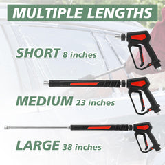 RIDGE WASHER long 38-inch barrel compared to hands to show extended reach