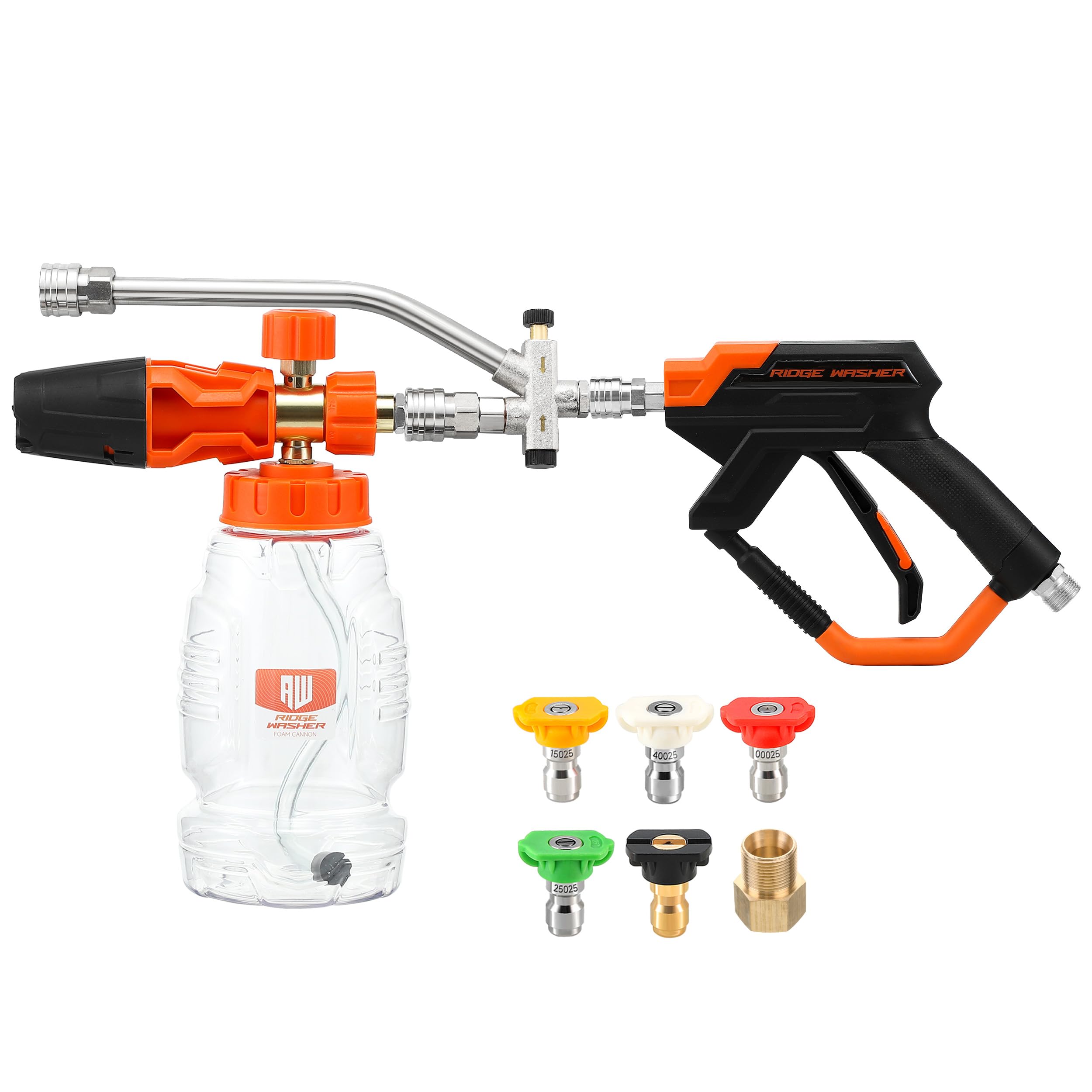 RIDGE WASHER packaging and accessories laid out, ready-to-use kit