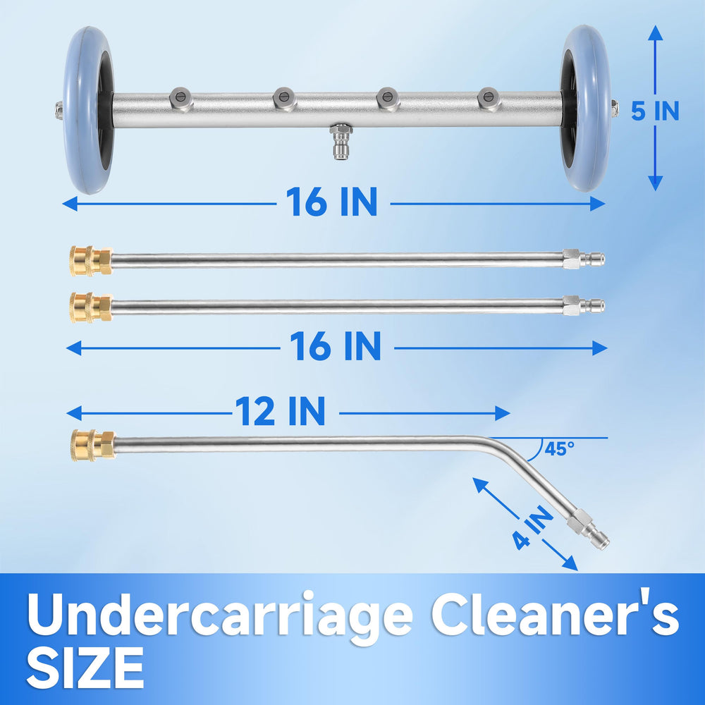 RIDGE WASHER product packaging and all contents displayed for quick inventory and setup