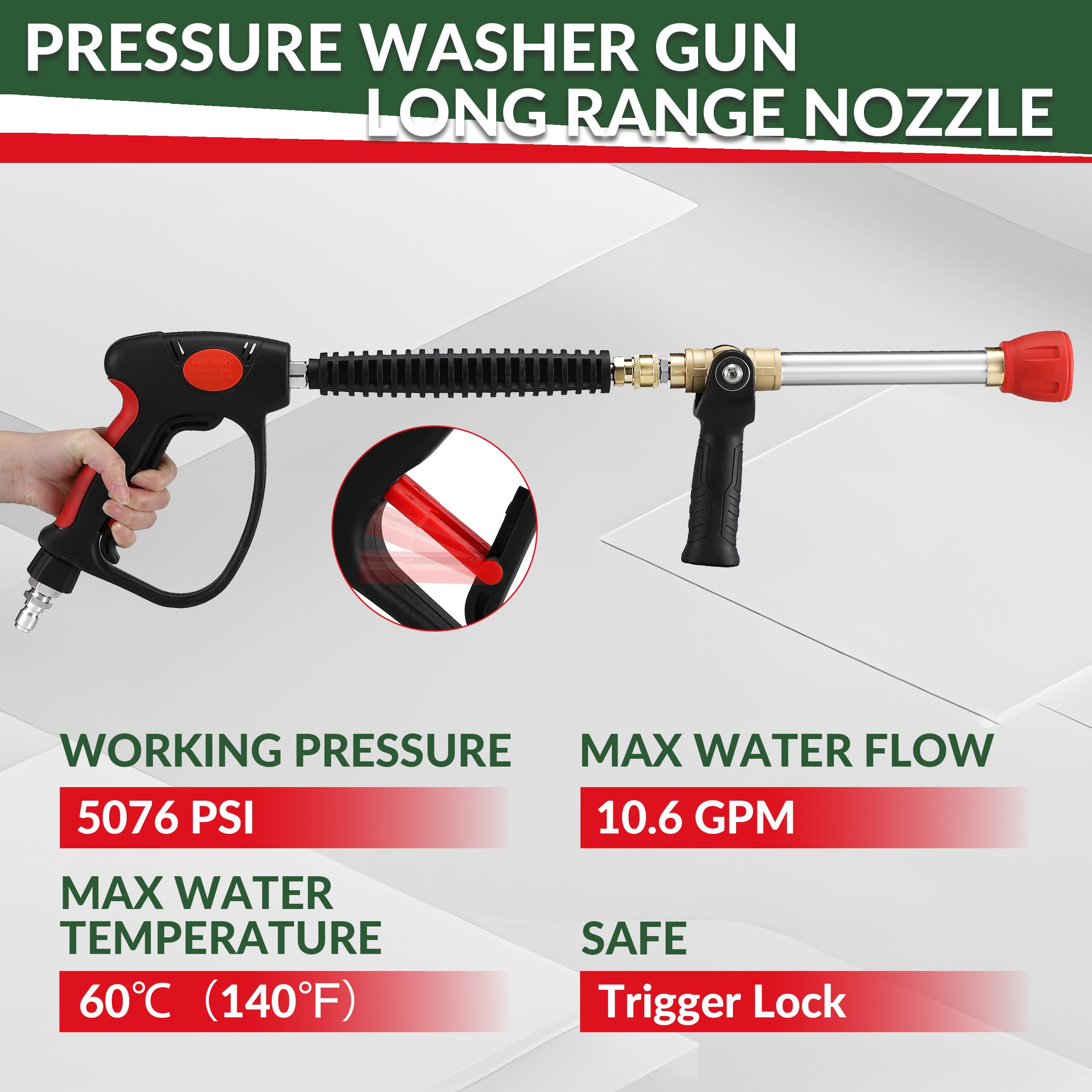 RIDGE WASHER quick-connect and hose fittings showing power washer compatibility