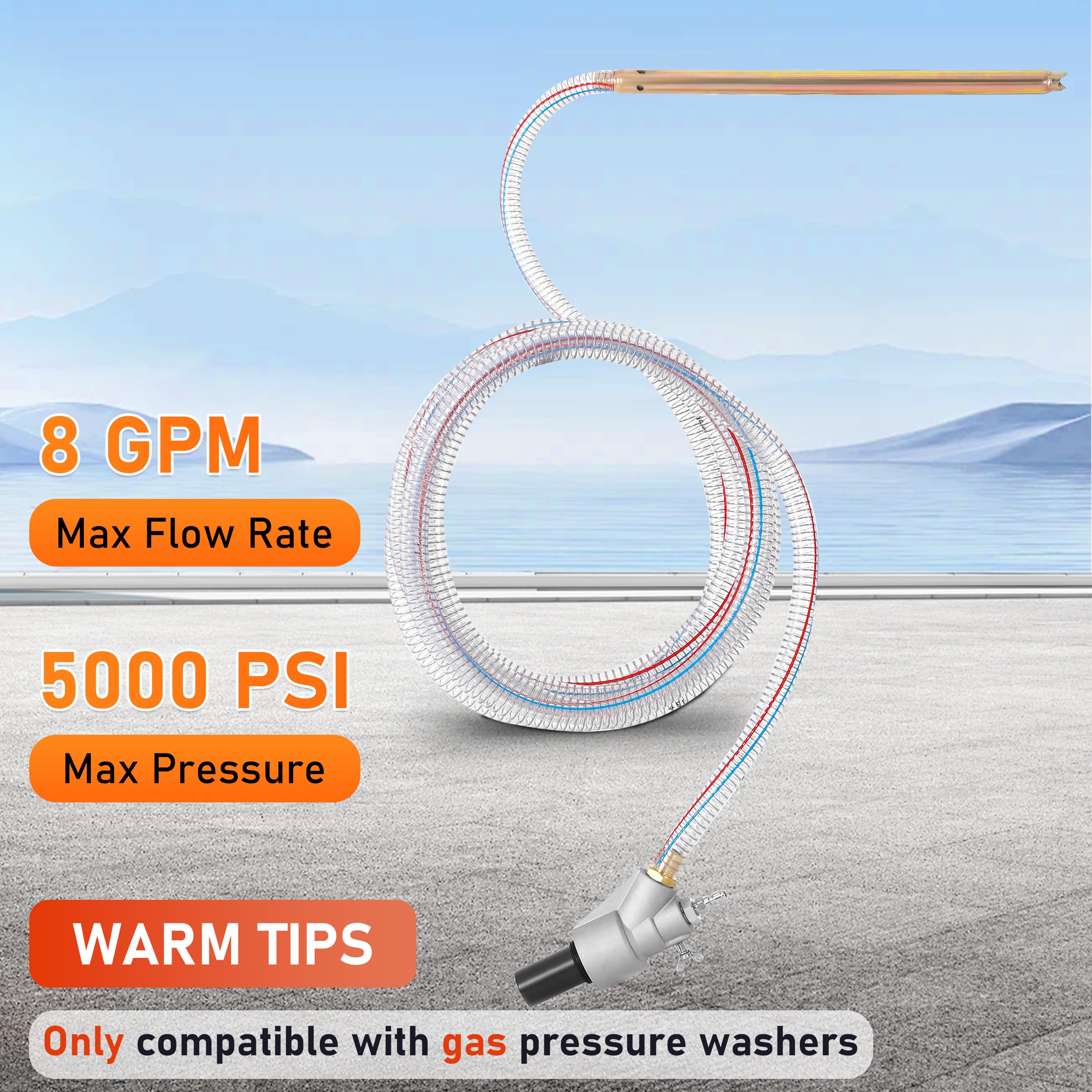 RIDGE WASHER size comparison beside a pressure washer showing compact reach and usability