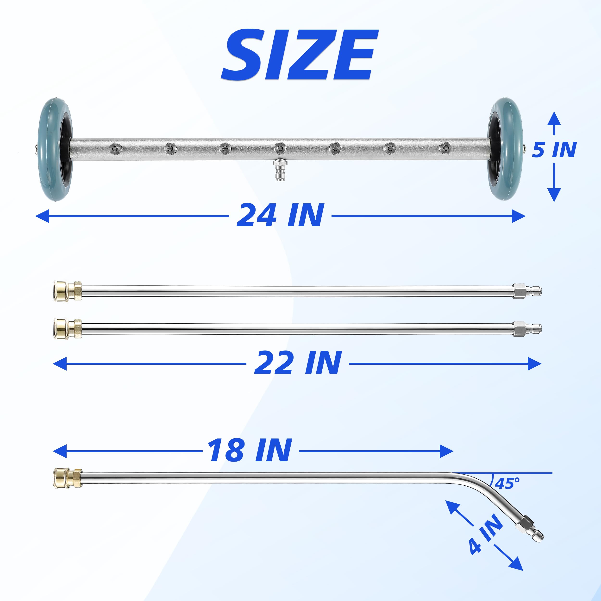 RIDGE WASHER beside a tire to show 24-inch scale and undercarriage coverage advantage