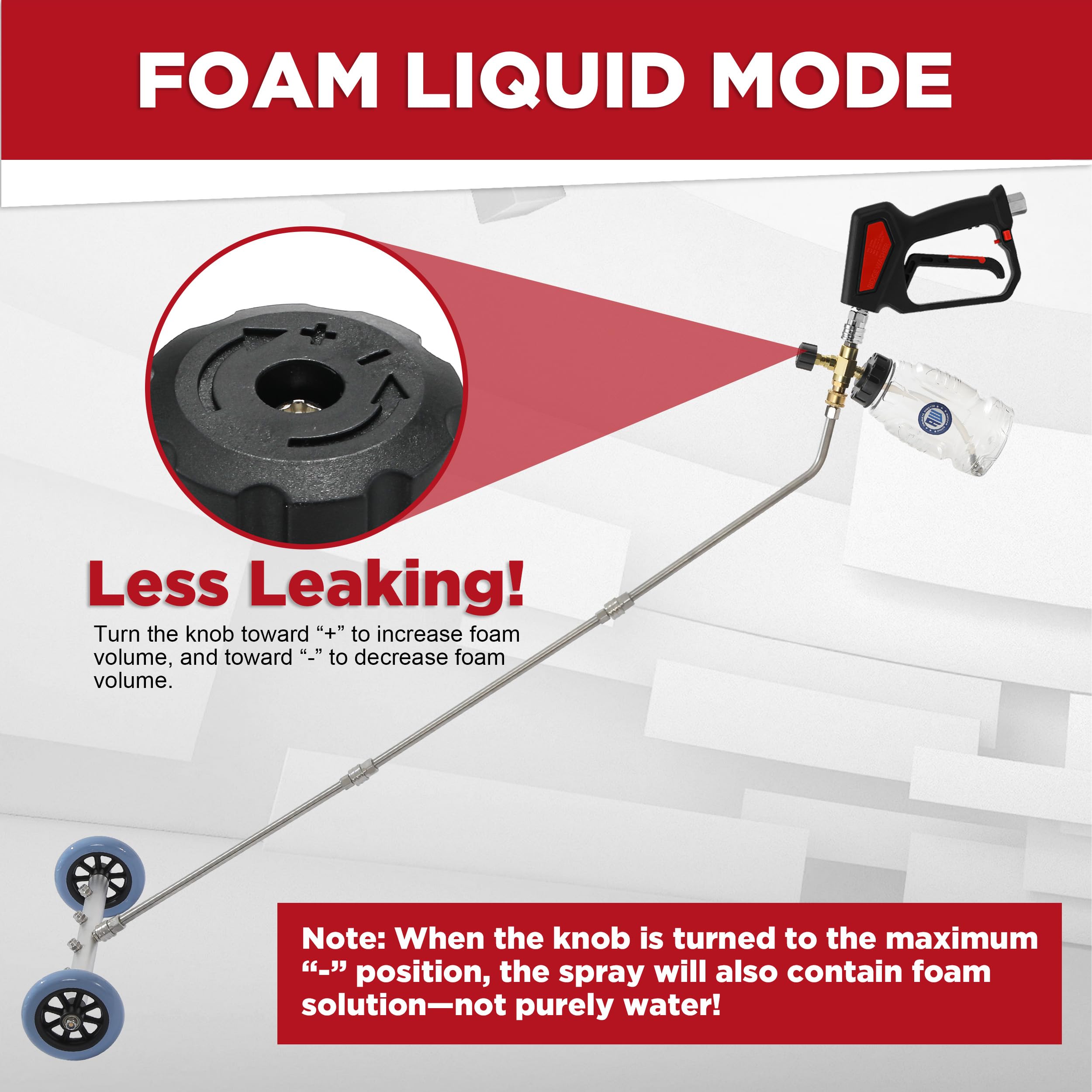 RIDGE WASHER straight wand combo showing extensions for extended reach and control