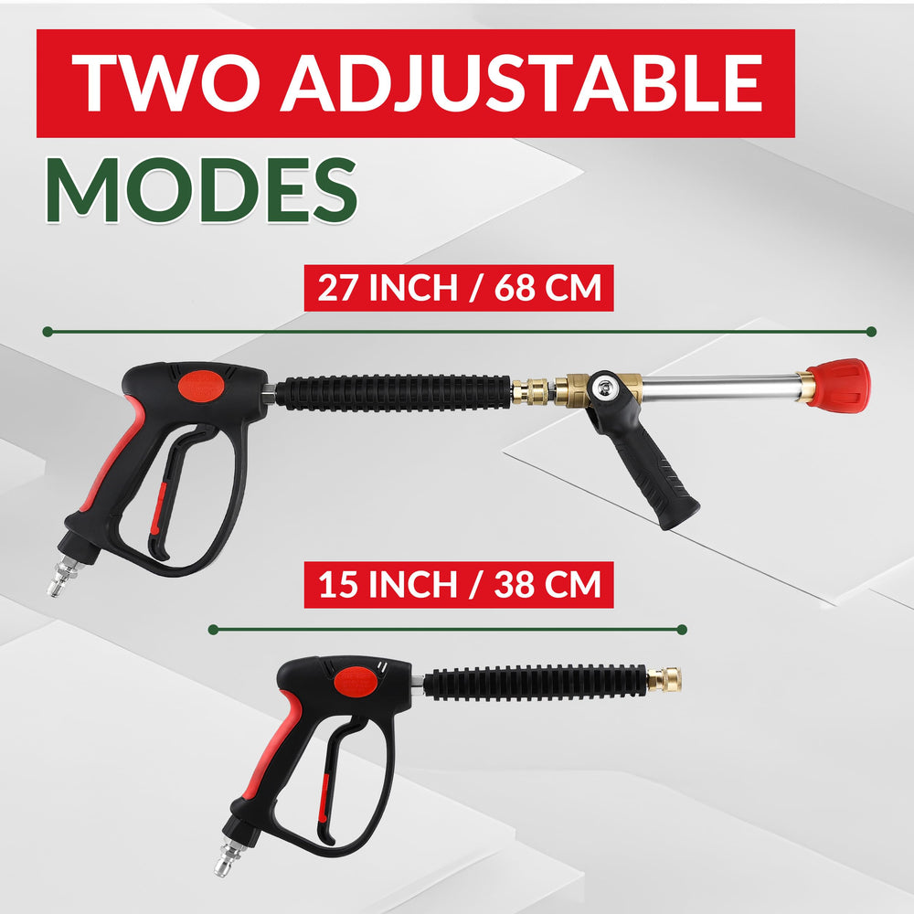 RIDGE WASHER two-section wand lengths side-by-side for reach comparison