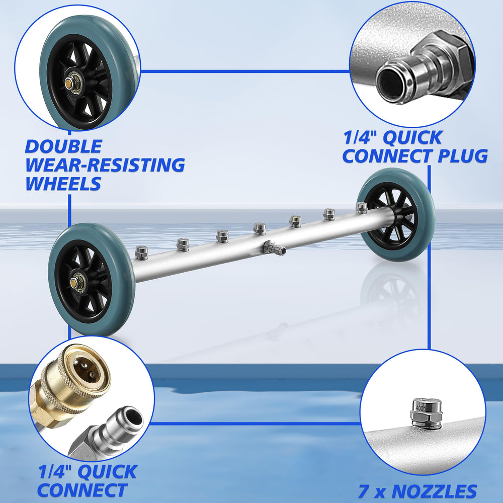 RIDGE WASHER caster wheels detail for smooth rolling under vehicles and stable operation