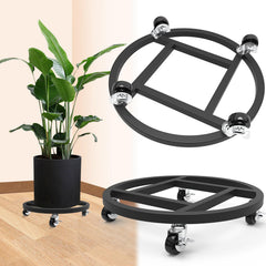 RIDSENIA front packaging showing two 13-inch metal plant caddies and included tools for easy setup
