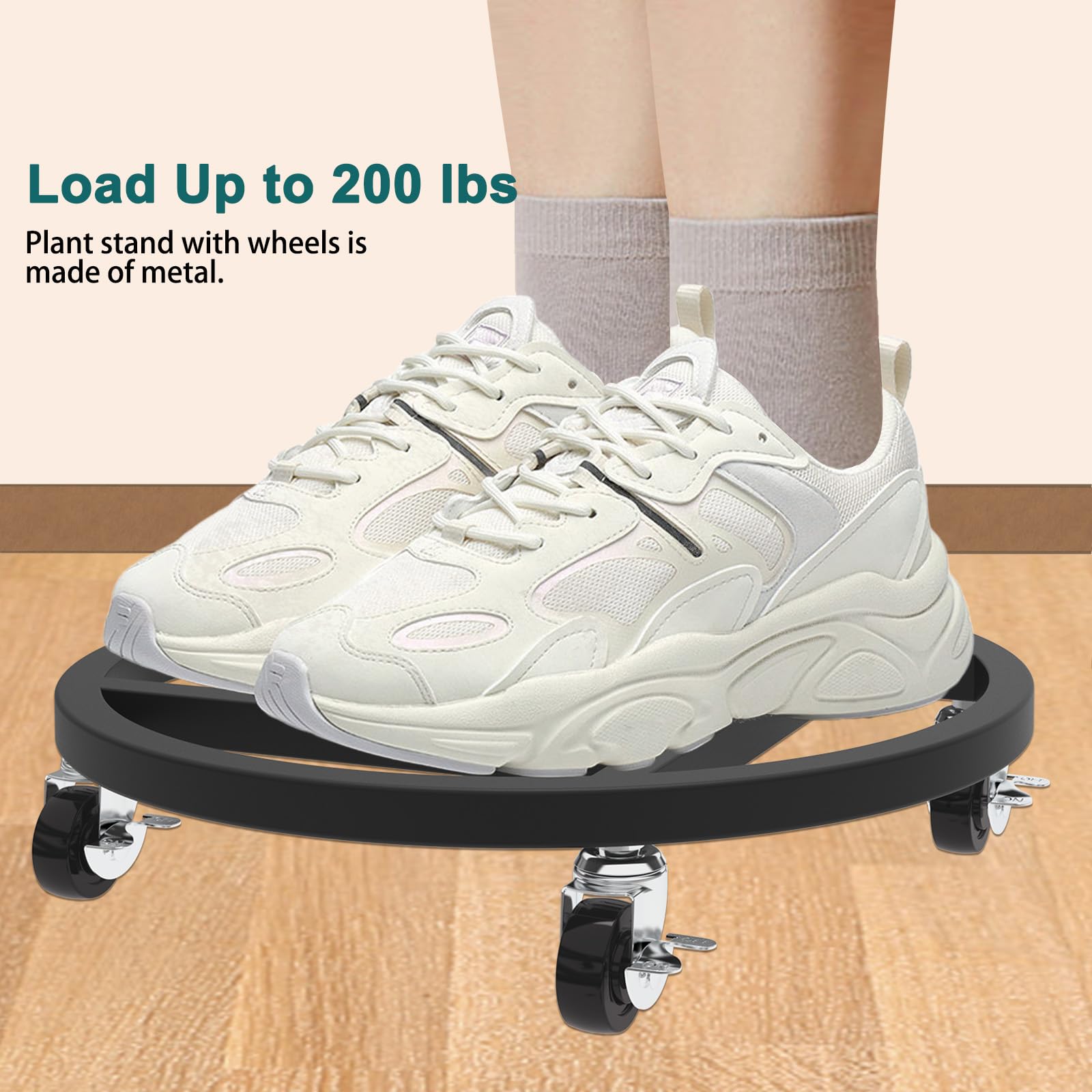 RIDSENIA underside showing welded frame and caster mounts for durable load-bearing performance