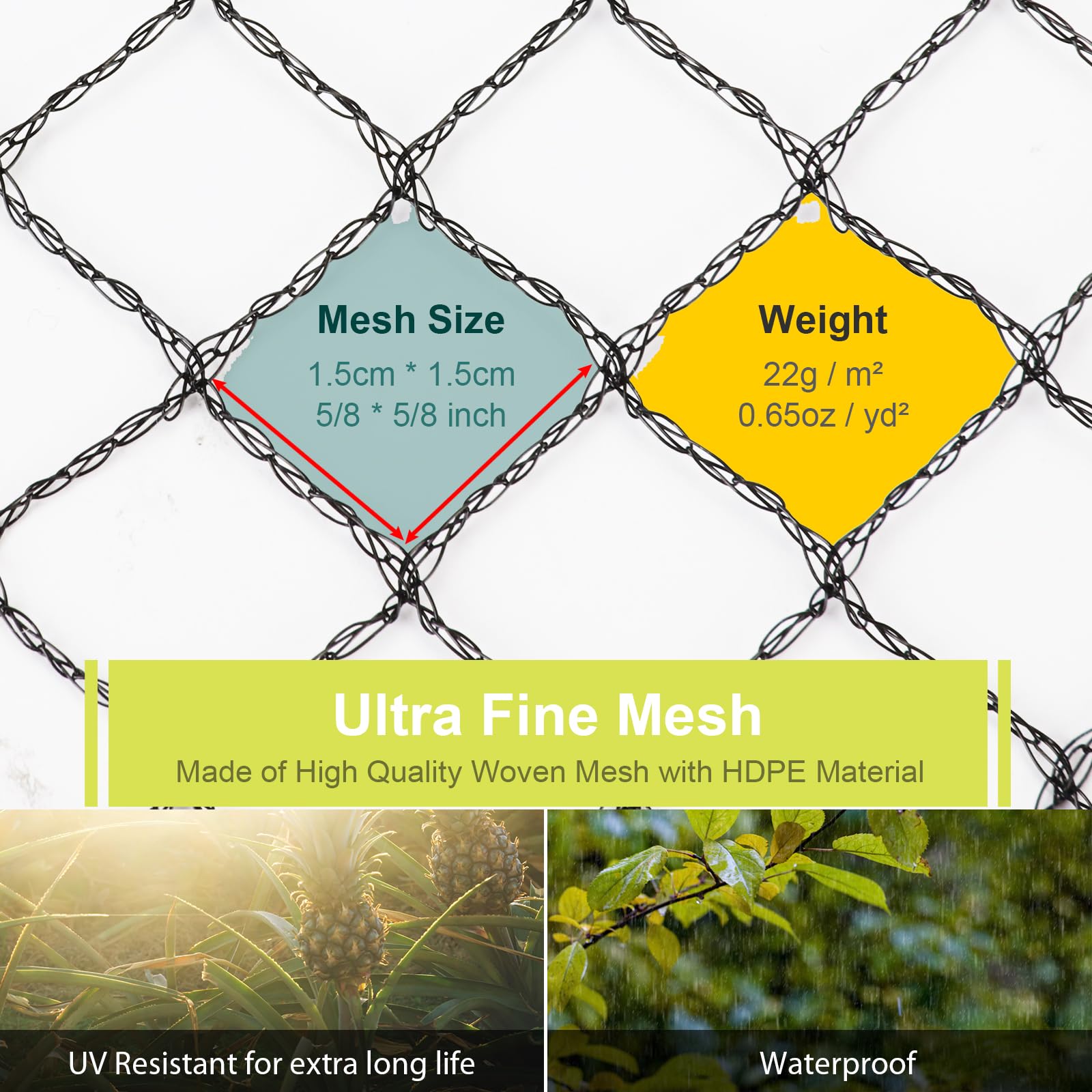 RIFNY netting draped over vegetable bed protecting seedlings from birds
