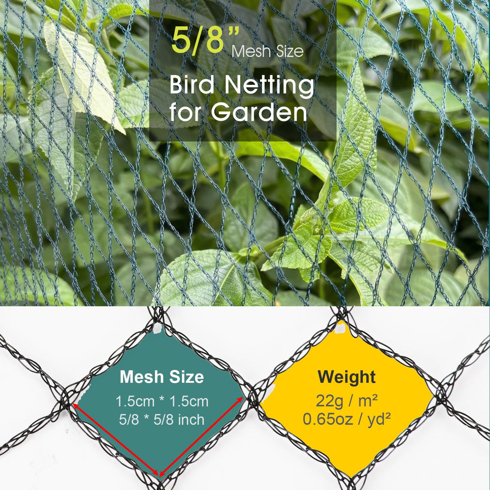 RIFNY netting next to measuring tape showing 28x30ft scale and coverage