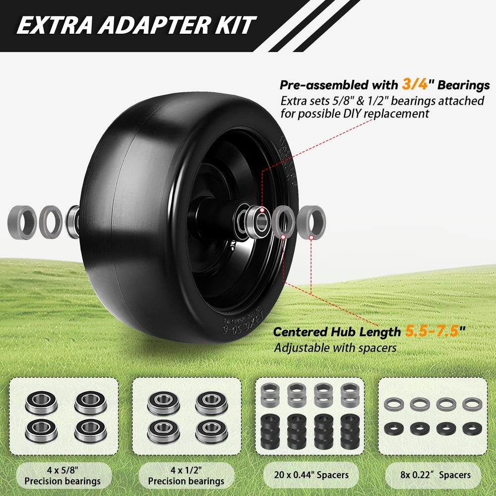 RIHYTAC hub spacers laid out to show adjustable centered hub fit